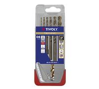 TIVOLY A31 - Pack di 5 punte per metallo DIN 338 HSS Co, Diametro 2, 3, 4, 5, 6, 8 mm