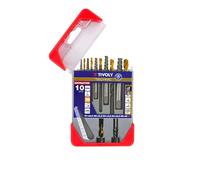 TIVOLY - Set punte e estrattori viti rotte + punte HSS rivestite in TiN - Set di 5 punte e 5 estrattori N1 Ø 2,5mm/N2 Ø 3,2mm/N3 Ø 4,8mm/N4 Ø 6,5mm/N°5 Ø 8mm