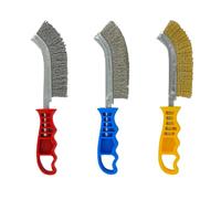 TIVOLY - Set di 3 spazzole manuali - Spazzole metalliche in acciaio, ottone e acciaio inox - Impugnature ergonomiche