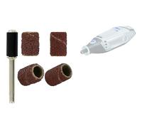 TIVOLY - Set di 4 strisce corindone G80/G120 + pilota - Levigatura del legno e del metallo - Attacco: coda cilindrica Ø3,2 mm - Per DREMEL/PROXXON e altre macchine multifunzione