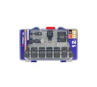 TIVOLY - Set di prese d'urto - 9 prese 1/2 Ø da 8 a 24 mm + 2 adattatori + 1 prolunga