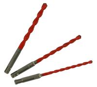 TIVOLY - Set di punte 2 in 1 per calcestruzzo/piastrelle ad alte prestazioni Ø6 - 8 - 10 mm - Foratura piastrelle, terracotta, cemento vibrato e pietra - Coda SDS+ per trapano