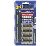 Tivoly • Set di punte per avvitatura di precisione • 60 pezzi magnetici con accessori • Attacco esagonale Ø4 mm • Per lavori di precisione (Smontaggio di apparecchi elettronici, occhiali, ecc.)