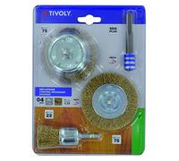 Tivoly xt20252580202 Spazzole miste per metallo su trapano, grigio, Set di 3 pezzi