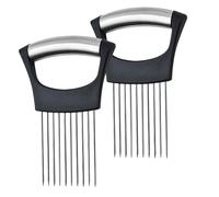 TIVUNORON 2 Pezzi Supporto per Cipolle per Affettare, Forchetta Cipolla Acciaio per Verdure, Utensile Ausiliario per il Taglio di Verdura e Futta, per Pomodoro Patate Limone Arance Gadget da Cucina