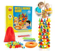 TIVUNORON Giochi Montessori di Equilibrio per la Famiglia, Gioco Della Torre Impilabile, Gioco da Tavolo per L'equilibrio, Giochi per Torre di Blocchi, Regali per Bambini e Bambine, per 3+ Anni