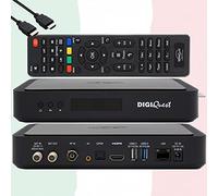 TiVuSat Scheda 4K UHD + ricevitore DIGIQuest Q60 Combo 4K H.265 S2+T2 HEVC Set-Top Box, ricevitore certificato TiVuSat con schede, Mediaplayer, WebRadio, USB PVR, EasyMouse HDMI