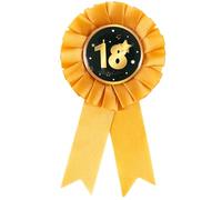 Tiwoca regalo per il 18° compleanno - Spilla nera e oro dal design elegante con numero 18 - addobbi originali e idee regalo eleganti per ragazzo e ragazza