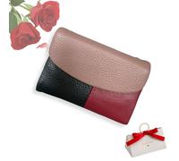 tiwuuyo Portafoglio unisex in vera pelle con protezione RFID, portafoglio antifurto in vera pelle con cerniera, portafogli morbidi e corti e porta carte (splicing color3)