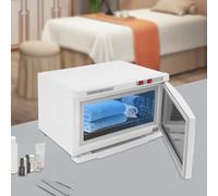 TIXBYGO Scaldasalviette sterilizzatore in acciaio inox con ripiani rimovibili per parrucchieri e studi di cosmetici, per 20 asciugamani, velocità di riscaldamento rapida (bianco)