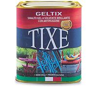 TIXE GELTIX Smalto Gel Antiruggine | Smalto Gel a Solvente Antiruggine per Ferro, Metalli e Superfici Esterni con Finitura Lucida, Pronto all'Uso | 750 ml | Ferromicaceo Antracite | Made in Italy