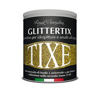 TIXE Glittertix Additivo Glitter per Pittura | Glitter per Pareti Effetto Luminoso e Brillante per Superfici Decorate | Decorativo per Idropitture e Smalto all'Acqua | 250ml | Oro