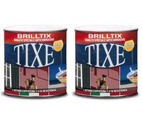 TIXE Smalto a Solvente Brilltix | Vernice a Solvente con Finitura Lucida e Brillante, Uniforme e Compatta, Alta Resistenza | 500 ml | Grigio Perla | Made in Italy (104.505) (Confezione da 2)