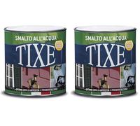 TIXE Smalto all'Acqua - Finitura Lucida e Resistente per Legno e Metallo, Rosso Opaco 500 ML (Confezione da 2)