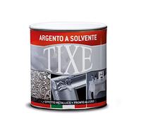 TIXE Vernice per Interni Solvente - Finitura Resistente e Lucida per Pareti e Superfici, Argento 500 ml
