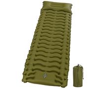 Tixexo Materassino Campeggio Autogonfiante, 10cm Addensato Materassino Gonfiabile Singolo con Pompa a Pedale e Cuscino, Materasso Gonfiabile Ultraleggero per campeggio, escursioni (Verde)