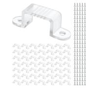TIXIPEM Clip impermeabili per striscia luminosa a LED, 50 pezzi, clip di montaggio con viti per striscia di luci LED al neon flessibile da 16 a 19 mm, insegne al neon fai da te, trasparente, 3,9 cm