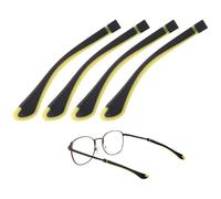 TIXIPEM Cuscinetti morbidi per occhiali [2 paia]-Occhiali in silicone per occhiali da vista Temple Tips Sleeve antiscivolo per occhiali da usare dietro l'orecchio - [nero giallo] comodi fermi per