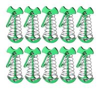 TIXIPEM Fishbone - Picchetti di ancoraggio con fibbie, in alluminio, con fibbia a molla, per campeggio ed escursionismo, colore: verde, antivento, 10 pezzi