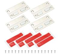 TIXIPEM Magneti per chiusura di armadietti [4 pezzi] - Chiusura magnetica per porta da cucina e bagno, armadio e guardaroba, chiusure e cassetti per ante di armadietti - [Argento - 6,8 cm]