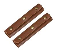 TIXIPEM Manico in Pelle Avvolgente [2PCS] - Copertura per Manico di Borsa con 3 Fermacarte in Metallo Utilizzabile per Valigie e Borse e Borse da Shopping e Portafogli - [Marrone Scuro-13CM/5IN