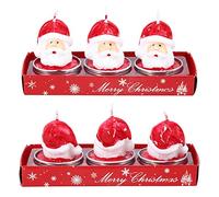 Tixiyu 2 Candele a Forma di Testa Decorazione Natalizia Decorazione per Feste Ornamento per le festività per Sala da Tavolo con Candelatura in Cera in Sicurezza i Migliori Regali per