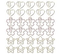 Tixiyu 30 Graffette per Carta a Forma di Cuore, Clamp/Holder Segnalibro a Forma di Stella, Clamp/Holder Segnapagina in Materiale Robusto per Studenti Scolastici, Materiale in Ferro