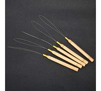 Tixiyu 5 Pezzi di Estensioni dei Capelli con Ago Ad Anello Infila in Legno per Tirare il Filo, Impugnatura Pratica e Antiscivolo per L'estensione dei Capelli