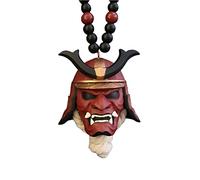 Tixiyu Ciondolo da appendere per auto con casco giapponese Samurai Hannya, ciondolo per specchietto retrovisore 'auto, portachiavi a forma di zaino, ciondolo alla moda per la decorazione