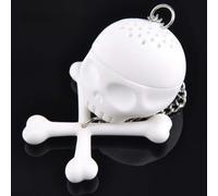 Tixiyu Infusore per tè Filtro per tè Sfuso in Silicone a Forma di Testa di Scheletro Creativo per Nuovi Designer Alla Moda Silicone Alimentare (bianco)