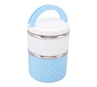 Tixiyu Lunch Box in Acciaio Inossidabile a Doppio Strato Contenitore Termico Facile da Pulire per la Preparazione dei Pasti (Blu)