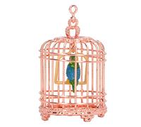 Tixiyu Miniatura di Gabbia per Uccelli per Casa delle Bambole in Metallo per la Decorazione della Casa delle Bambole, Puntello Leggero in Scala 1/12 1/6 per la Fotografia (Oro rosa)