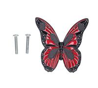 Tixiyu Pomello a Farfalla Moderno in Materiale in Lega di Zinco, Ideale per Cassettiere e Librerie, Elegante Decorazione per la Casa (Rosso)