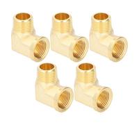 Tixiyu Raccordi per Tubi a Gomito a 90 Gradi in Ottone con Filettatura Profonda per Uso Versatile, Set da 5, Ideali per Accessori Idraulici