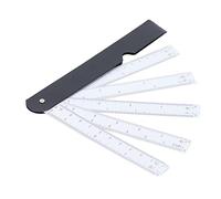 Tixiyu Righello in Scala, Strumento di Misurazione Pieghevole Multifunzionale a Forma di Ventaglio per Design Artistico, Plastica da 20 Cm