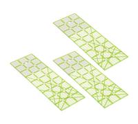 Tixiyu Righello per Quilting Trasparente da 9 Pollici con Indicazione dei Gradi, Linee Guida Verdi per Tagli Perfetti, Set di 3 Righelli da Cucito in Acrilico per Progetti Fai da Te