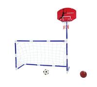Tixiyu Set da Basket per Bambini, Centro Sportivo 2 in 1, per Giochi Interattivi All'aperto e al Chiuso