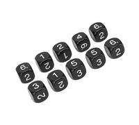 Tixiyu Set di dadi con numeri a 6 lati, in plastica, durevoli, per insegnare, per giochi da tavolo e classi (nero)