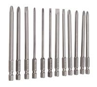 Tixiyu Set di Punte per Cacciavite Ad Alta Resistenza da 12 Pezzi per Trapano Elettrico Cacciavite Manuale con Fessura a Croce Kit di Strumenti Hardware Antiruggine in Acciaio Legato S2 da 100 Mm per
