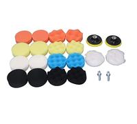 Tixiyu Set di Spugne per Lucidatura per Sigillatura con Ceretta per Auto, Kit Riutilizzabile da 22 Pezzi, Ventosa in Lana Giallo Arancione, Diametro 3,15" per Varie Cere, Lucidatura per Auto