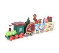 Tixiyu Set Giocattolo in Treno di Natale in Legno 4 Sezione Decorazione per Bambini Fai-da-te con Design del Gancio per Interazione Genitore-figlio Rosso Bianco (Colore)