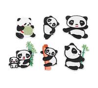 Tixiyu Toppa Termoadesiva Panda di Squisita Fattura, 6 Pezzi, Vari Stili, Copertura per Imperfezioni, per Uso Domestico