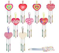 Tixqeaif Confezione da 9 Campanelli Eolici A Forma di Cuore Che Ti Fanno Possedere Campanelli Eolici D' Fai-da-Te Colorati per San, in Legno B Facile Installazione