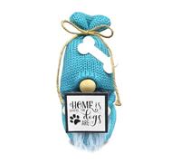 Tixqeaif Decorazione Gnomo Gatto Farcito Blu Fatto a Mano per la Casa, Figura Gnomo da Collezione a Tema Gatti in Peluche e Caldo Arredamento Country B
