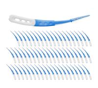 tiyiyok 60 pezzi spazzolini interdentali, spazzolini curvi, spazzolini dentali portatili con custodia, silicone morbido, per pulire e massaggiare la bocca (65 mm)