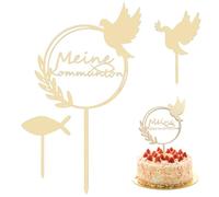 tiyiyok cake topper comunione, decorazione cresima ragazzo, set di 3, decorazioni per torte adatte per decorazioni per l'ultima cena per ragazzi e ragazze