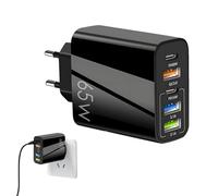 tiyiyok Caricatore USB C 65W 5 porte USB Multiple Presa Caricabatterie Rapido con 2 USB C + 2 USB + 1 QC 3.0, Tipo C Fast Charger Universale, compatibile con smartphone, tablet, batterie esterne