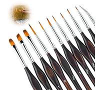 tiyiyok Pennelli Acquerello, Set Pennelli Pittura, Include 11 Pennelli, Tra Cui Pennelli Professionali per Acquerello, Mini Pennelli e Pennelli Acrilici Morbidi per Modellismo, Pittura, Dettagli