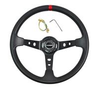 TIYPEOR Volante da drift da 14 pollici per auto sportive, universale, modificato, per gaming, con impugnatura profonda da 3" 6 bulloni, in vinile e pelle, per rally, motorsport, simulazione di guida