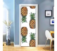 Tizhweqo Adesivi per Porte Interne Ananas Adesivo Porta 3D Ananas Murale Decorazione da Parete Poster per Soggiorno Camera da Letto Autoadesiva Carta da Parati 80x200 4385a